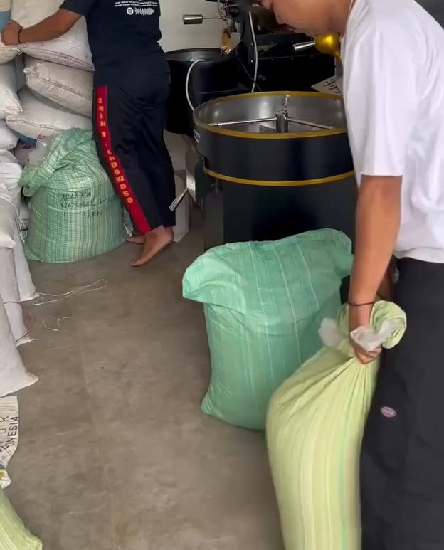 印尼咖啡生豆透明样品包装实拍
